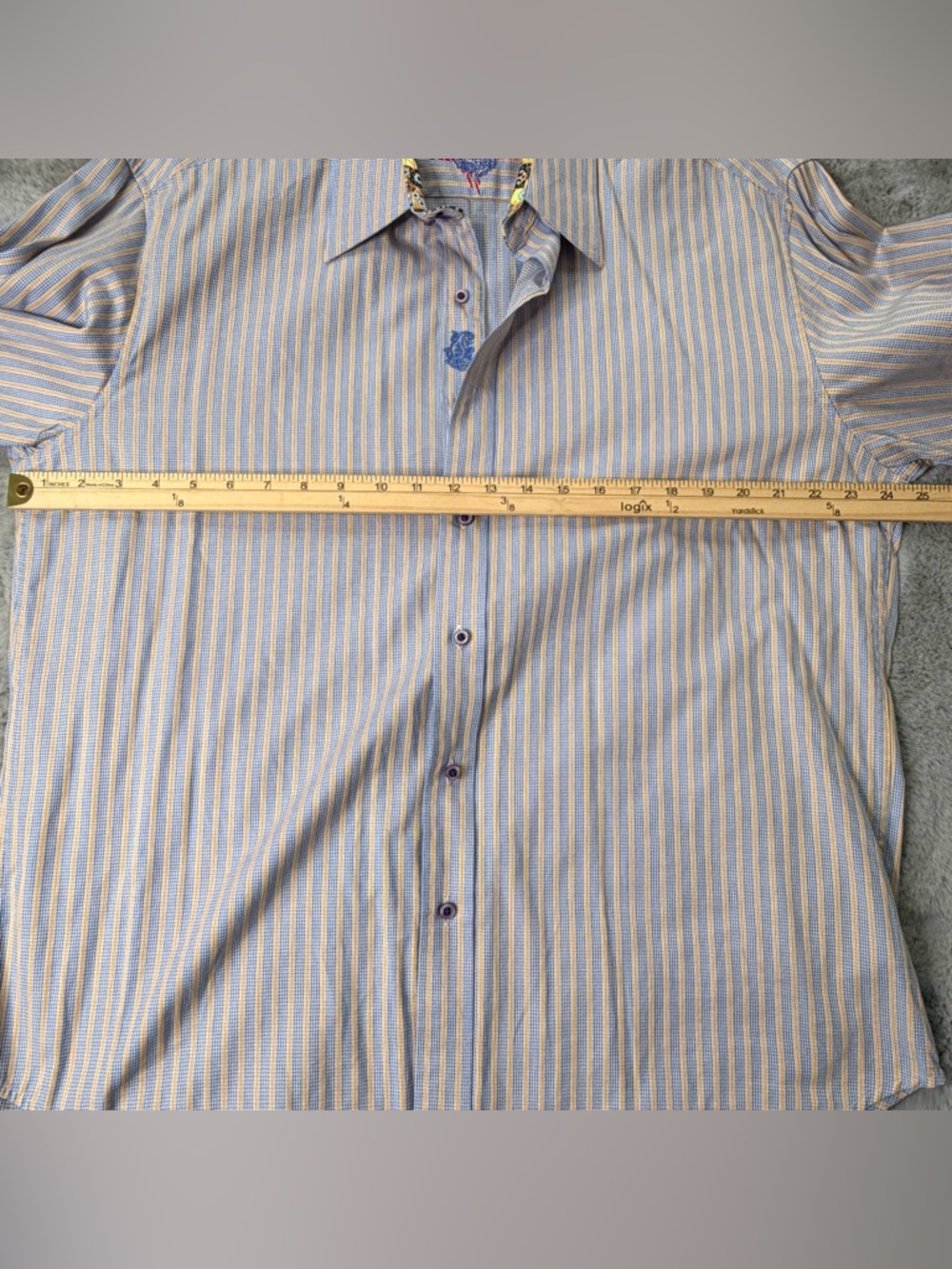 Robert Graham Striped Button Down – Paisley Contrast Cuffs. Size XL - Picture 8 of 13